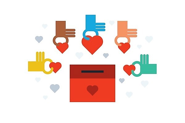 EPS 해외이미지 손 백그라운드 컨셉 일러스트 신체부위 하트 기부 기부함 해외202004 해외일러스트 모양 사람 파일형식 벡터 이미지허브