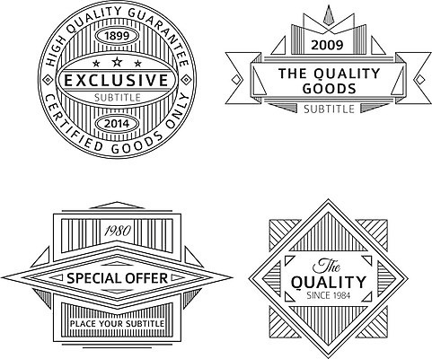 EPS 해외이미지 스티커 라인일러스트 일러스트 사람없음 세트 라벨 빈티지 해외202004 해외일러스트 컨셉 프레임 파일형식 벡터 이미지허브