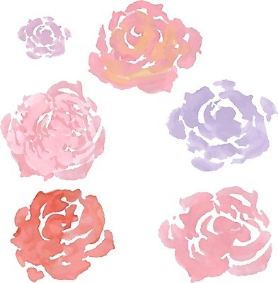 EPS 해외이미지 분홍색 일러스트 수채화 사람없음 장미 엘리먼트 해외일러스트 꽃 컬러 파일형식 벡터 이미지허브