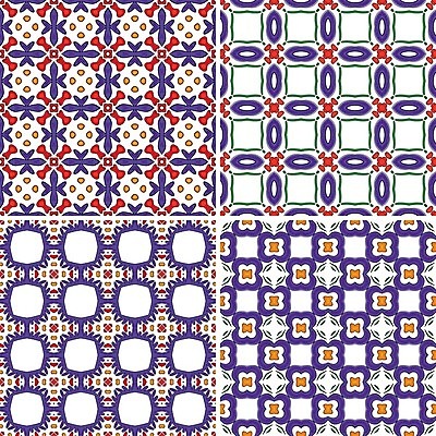 EPS 해외이미지 전통 디자인 패턴 오렌지 일러스트 벽지 추상 장식 빨간색 세트 보라색 4 포르투갈 타일 묘사 정사각형 모자이크 스페인어 아라베스크 엘리먼트 튀니지 해외202004 해외일러스트 도형 유럽 컬러 무늬 과일 아프리카 숫자 파일형식 벡터 이미지허브