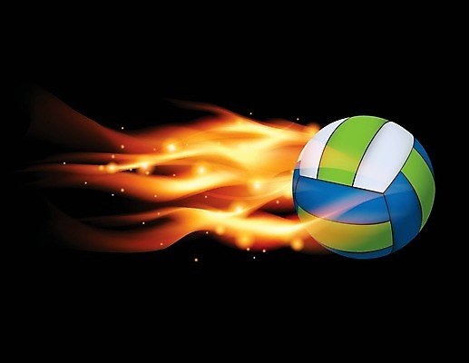 EPS 해외이미지 스포츠 백그라운드 일러스트 공 불 불꽃 빛 검은색 게임 배구 스파이크 연소 여신 토너먼트 카피스페이스 현실 해외202004 해외일러스트 자연요소 컬러 놀이 구기 공백 파일형식 벡터 이미지허브