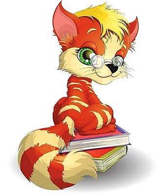 EPS 해외이미지 클립아트 동물 한마리 동물캐릭터 백그라운드 일러스트 사람없음 책 주황색 꼬리 카툰스타일 해외202004 해외일러스트 일러캐릭터 캐릭터 1 컬러 파일형식 벡터 이미지허브