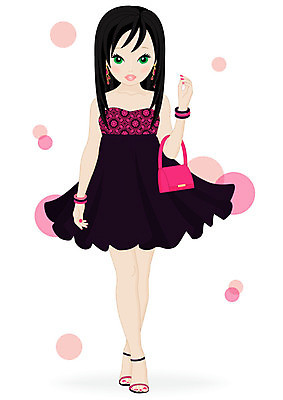 EPS 해외이미지 라이프스타일 드레스 옷 분홍색 신발 가방 일러스트 갈색머리 쇼핑 치마 유행 귀걸이 우아함 만화 라일락 스타일 해외202004 해외일러스트 헤어스타일 잡화 꽃 컬러 컨셉 장신구 하의 생활 파일형식 벡터 이미지허브