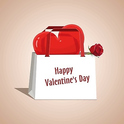 EPS 해외이미지 꽃 종이 일러스트 발렌타인데이 빨간색 장미 하트 플랫 패키지 스타일 해외202004 해외일러스트 모양 식물 컬러 데이이벤트 파일형식 벡터 이미지허브