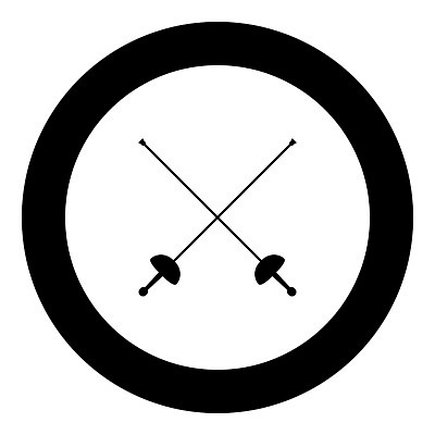 EPS 해외이미지 전통 실루엣 무기 스포츠 일러스트 검은색 장비 원형 중세 칼 공격 싸움 펜싱 교차 단검 고립 해외202004 해외일러스트 도형 컬러 모션 촬영기법 역사 검 파일형식 벡터 이미지허브