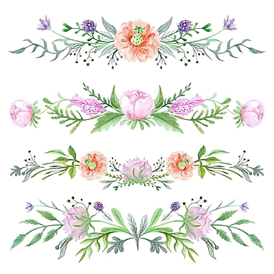 포토 JPG 해외이미지 디자인 꽃 분홍색 백그라운드 잎 꽃무늬 일러스트 수채화 사람없음 그래픽 빨간색 초록색 세트 흰색 그림 해외202004 해외포토 식물 컬러 무늬 파일형식 이미지허브