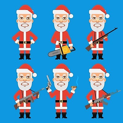 EPS 해외이미지 디자인 노년 남자 허리손 크리스마스 일러스트 담배 들기 여러명 파란색 세트 산타클로스 총 분노 괴짜 플랫 오브젝트 전기톱 노인남자만 해외202004 해외일러스트 기념일 감정 무기 컬러 포즈 다수 컨셉 모션 사람 성인 톱 남자만 노인만 파일형식 벡터 이미지허브