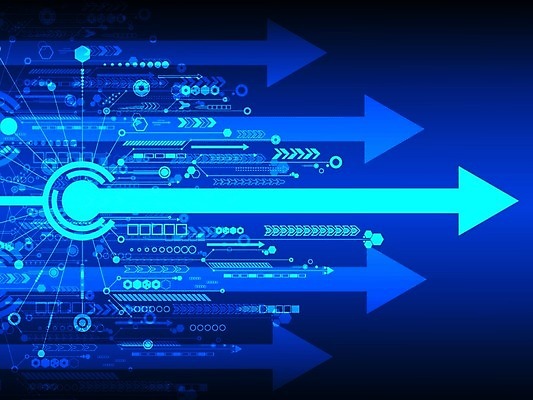 EPS 해외이미지 디자인 화살표 컨셉 일러스트 추상 미래 사람없음 그래픽 파란색 디지털 해외202004 해외일러스트 컬러 무늬 파일형식 벡터 이미지허브