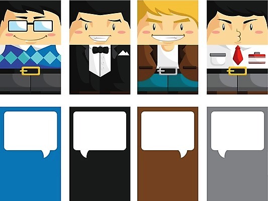 EPS 해외이미지 템플릿 캐릭터 디자인 남자 안경 어린이 셔츠 일러스트 비즈니스 명함 미소 사람 정장 턱시도 소년 세트 컬러풀 사무실 재킷 표현 조끼 신용카드 만화 수집 아바타 스타일 해외202004 해외일러스트 일러캐릭터 잡화 옷 컬러 상의 표정 금융 외투 파일형식 벡터 이미지허브