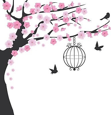 EPS 해외이미지 나무 실루엣 일러스트 조류 매달리기 사람없음 새장 해외일러스트 식물 동물 모션 촬영기법 케이지 파일형식 벡터 이미지허브