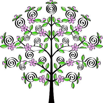 EPS 해외이미지 꽃 분홍색 백그라운드 잎 과일 일러스트 자연 그래픽 초록색 검은색 흰색 만족 싱글 심플 고립 오리지널 스타일 해외202004 해외일러스트 식물 감정 컬러 생태계 파일형식 벡터 이미지허브