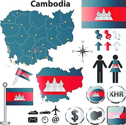 EPS 해외이미지 모양 템플릿 실루엣 여행 지도 일러스트 그래픽 경계선 깃발 땅 심볼 사인 윤곽 캄보디아 지역 공화국 인도차이나반도 전국 지도책 지리 디테일 해외202004 해외일러스트 나라 아시아 선 촬영기법 책 경계 파일형식 벡터 이미지허브