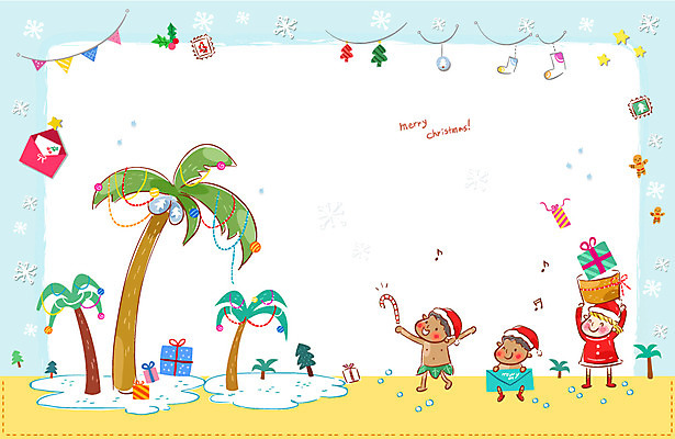 전신 나무 식물 옷 계절 여자 기념일 남자 행복 어린이 백그라운드 크리스마스 겨울 일러스트 아프리카 산타옷 안내 프레임 선물 틀 서기 들기 사람 풍경 소녀 이벤트 소년 세명 선물상자 모래사장 야자수 편지 테두리 알림 어린이만 겨울배경 국내일러스트 AI파일 감정 나라 바다 모션 상자 파일형식 벡터