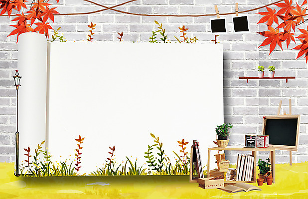 PSD 식물 편집 편집이미지 계절 꽃 화분 종이 벽 단풍 낙엽 가로등 나뭇잎 벽돌 프레임 알림판 집게 풍경 사람없음 책 칠판 가을 두루마리 기념사진 이미지편집 공공시설 잎 파일형식