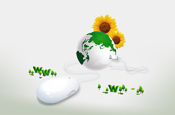 PSD 나무 식물 편집이미지 꽃 지구 자연 나뭇잎 해바라기 정보기술 잔디 사람없음 초록색 전자제품 지구본 자연보호 환경 디지털 그린캠페인 마우스 USB 에코 친환경 첨단기기 이미지편집 캠페인 컬러 잎 기술 컴퓨터용품 기계 보호 생태계 파일형식