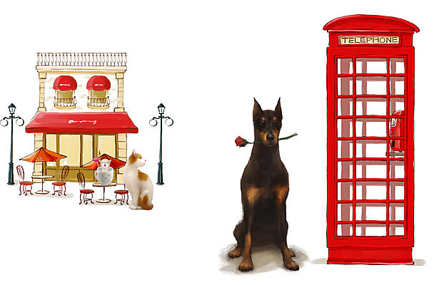 PSD 식물 동물 편집이미지 척추동물 육지동물 꽃 가로등 의자 포유류 탁자 함께함 세마리 사람없음 컵 반려동물 장미 귀여움 고양이 카페 파라솔 강아지 공중전화 반려 도베르만핀셔 이미지편집 식기 공공시설 가구 컨셉 3 상점 개 전화기 파일형식 핀셔