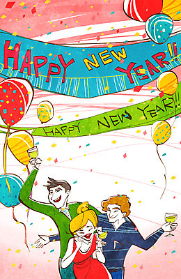 PSD 배너템플릿 여자 남자 행복 술잔 일러스트 새해 서기 들기 사람 이벤트 상반신 성인 세명 파티 새해인사 현수막 축하 인사 꽃가루 해피뉴이어 풍선 신년파티 성인만 국내일러스트 템플릿 배너 감정 컨셉 모션 잔 예절 가루 파일형식