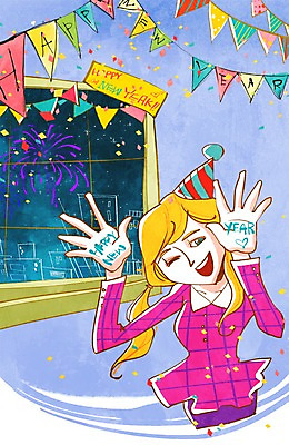 PSD 여자 행복 일러스트 창문 밤하늘 새해 불꽃놀이 한명 서기 사람 이벤트 상반신 성인 파티 고깔모자 새해인사 축하 인사 해피뉴이어 신년파티 여자만 여자한명만 성인여자만 성인만 국내일러스트 모자_잡화 1 감정 컨셉 모션 놀이 하늘 예절 야간 파일형식