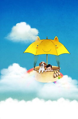 PSD 동물 구름 편집 편집이미지 남자 무지개 우산 상상 하늘 한명 사람 동양인 상반신 한국인 기구 열기구 아기 개 강아지 반려 남자만 남자한명만 아기만 남자아기만 남자아기한명만 이미지편집 자연요소 1 포유류 항공교통 인종 반려동물 파일형식