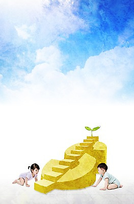 전신 PSD 식물 구름 편집 편집이미지 여자 남자 하늘 사람 동양인 두명 금융 경제 새싹 계단 달러 한국인 아기 화폐기호 어린이경제 아기만 이미지편집 자연요소 기호 돈 인종 화폐 파일형식