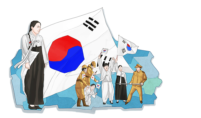 전신 PSD 여자 기념일 남자 무기 일러스트 서기 들기 사람 여러명 공휴일 일본 희망 깃발 자신감 역사 칼 국기 한국사 태극기 전통의상 한복 위협 삼일절 국경일 열정 위인 역사인물 애국심 광복절 독립운동 독립운동가 유관순 일본순사 국내일러스트 한국전통 전통 감정 아시아 다수 모션 이벤트 파일형식