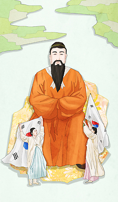 전신 PSD 여자 기념일 남자 일러스트 서기 사람 앉기 세명 공휴일 희망 자신감 역사 국기 한국사 태극기 전통의상 한복 국경일 열정 위인 신화 역사인물 개천절 단군 단군신화 환웅 국내일러스트 한국전통 전통 감정 모션 이벤트 파일형식