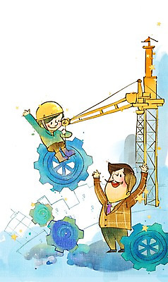 전신 PSD 남자 일러스트 비즈니스 협력 노동자 서기 사람 성인 두명 기계 건설현장 도움 직장인 비즈니스맨 중장비 목표 안전모 동료 기중기 톱니바퀴 열정 화합 노사화합 노사관계 노사협력 남자만 성인남자만 성인만 국내일러스트 직업 감정 컨셉 관계 모션 건설업 산업장비 헬멧 안전장비 파일형식