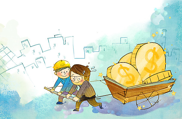 전신 PSD 건축물 남자 돈 일러스트 비즈니스 협력 노동자 서기 사람 성인 두명 건물 금융 경제 달러 동전 수레 도움 직장인 비즈니스맨 목표 안전모 동료 열정 화합 노사화합 노사관계 노사협력 남자만 성인남자만 성인만 국내일러스트 직업 건축 감정 컨셉 관계 모션 카트 재산 헬멧 안전장비 파일형식