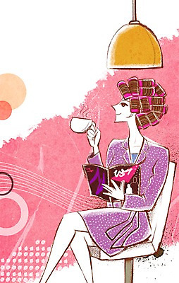 전신 PSD 우먼라이프 라이프스타일 헤어스타일 여자 커피 음료 의자 일러스트 한명 들기 사람 앉기 성인 라이프 책 뷰티 파마 변화 잡지 미용실 찻잔 준비 롤 여자만 여자한명만 성인여자만 성인만 국내일러스트 1 가구 컨셉 모션 잔 생활 간행물 뷰티샵 파일형식