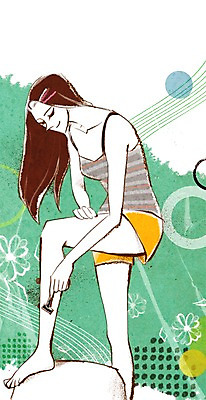 전신 PSD 우먼라이프 라이프스타일 여자 일러스트 관리 고개숙이기 한명 서기 사람 성인 라이프 뷰티 변화 면도 면도기 제모 여자만 여자한명만 성인여자만 성인만 국내일러스트 1 컨셉 모션 숙이기 생활 위생용품 파일형식