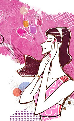 PSD 우먼라이프 라이프스타일 여자 일러스트 한명 사람 상반신 성인 라이프 뷰티 화장품 화장용품 변화 손톱관리 네일아트 매니큐어 여자만 여자한명만 성인여자만 성인만 국내일러스트 1 컨셉 생활 미용용품 파일형식