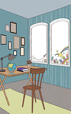 PSD 나무 식물 꽃 별 가구 액자 백그라운드 무지개 의자 일러스트 창문 상상 조명 상상일러스트 사람없음 장식 책 인테리어 지구본 꽃병 카펫 방 스탠드 책상 오브젝트 국내일러스트 자연요소 디자인 생활용품 파일형식