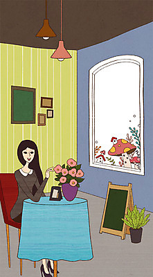 전신 PSD 여자 꽃 가구 액자 백그라운드 의자 일러스트 창문 상상 탁자 조명 주택 상상일러스트 한명 사람 앉기 성인 건물 장식 인테리어 꽃병 칠판 버섯 방 오브젝트 여자만 여자한명만 성인여자만 성인만 국내일러스트 식물 1 건축물 디자인 생활용품 모션 파일형식