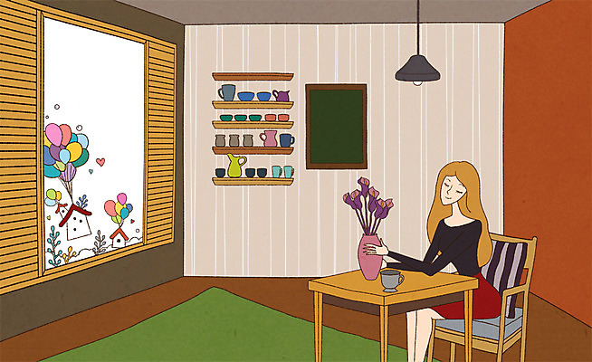 전신 PSD 식물 여자 꽃 가구 백그라운드 의자 일러스트 창문 상상 탁자 주전자 조명 선반 주택 상상일러스트 한명 사람 앉기 성인 건물 장식 컵 인테리어 꽃병 칠판 카펫 방 오브젝트 풍선 여자만 여자한명만 성인여자만 성인만 국내일러스트 1 식기 건축물 디자인 생활용품 모션 주방용품 파일형식