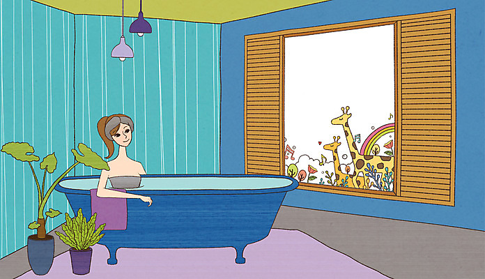 PSD 식물 동물 여자 꽃 화분 가구 백그라운드 무지개 일러스트 창문 상상 조명 욕조 상상일러스트 한명 사람 앉기 상반신 성인 장식 인테리어 수건 목욕 카펫 방 욕실 기린 오브젝트 화장실 탕 여자만 여자한명만 성인여자만 성인만 국내일러스트 자연요소 1 디자인 음식 생활용품 포유류 모션 위생용품 청결 파일형식