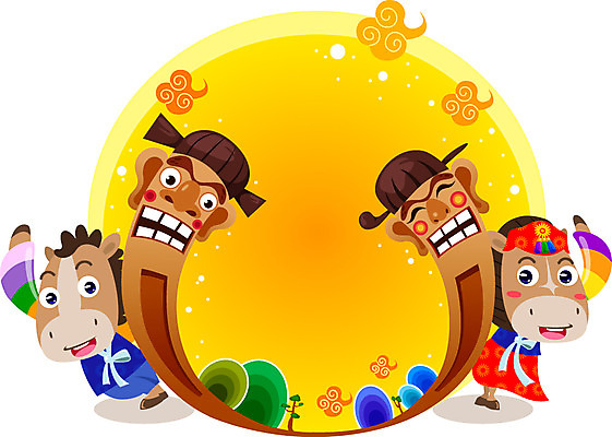 나무 식물 동물 구름 캐릭터 동물캐릭터 일러스트 전통캐릭터 새해 사람없음 손들기 십이지신 말_동물 전통의상 한복 신년캐릭터 말띠 2014년 장승 갑오년 말캐릭터 목장승 일러캐릭터 AI파일 자연요소 한국전통 전통 포유류 모션 연도 파일형식 벡터