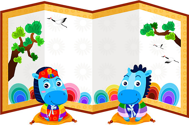 나무 식물 동물 캐릭터 동물캐릭터 일러스트 조류 전통캐릭터 새해 안내 프레임 방석 사람없음 학 새해인사 십이지신 인사 소나무 말_동물 전통의상 한복 알림 신년캐릭터 말띠 2014년 병풍 갑오년 말캐릭터 전통프레임 일러캐릭터 AI파일 한국전통 전통 포유류 예절 연도 파일형식 벡터