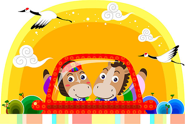 나무 식물 동물 캐릭터 동물캐릭터 일러스트 자동차 조류 전통캐릭터 새해 안내 프레임 사람없음 손들기 학 십이지신 말_동물 전통의상 한복 알림 신년캐릭터 말띠 2014년 갑오년 말캐릭터 전통프레임 일러캐릭터 AI파일 한국전통 전통 육상교통 포유류 모션 연도 파일형식 벡터