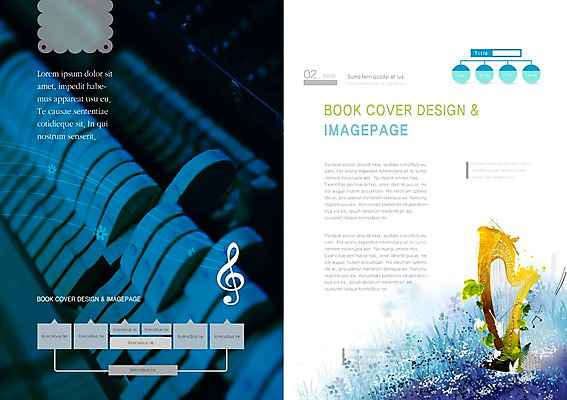 PSD 템플릿 편집 표지디자인 북디자인 출판디자인 내지 문화 예술 악기 음악 백그라운드 잎 북커버 음표 문화예술 나뭇잎 팜플렛 사람없음 건반 피아노 건반악기 클래식 높은음자리표 하프 이미지템플릿 식물 기호 컨셉 현악기 파일형식