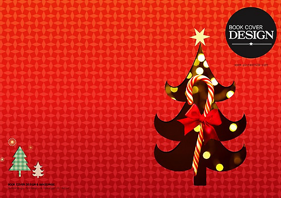 PSD 나무 템플릿 편집 표지디자인 북디자인 출판디자인 기념일 표지 별 리본 컬러 백그라운드 크리스마스 무늬 패턴 북커버 지팡이 이벤트 팜플렛 사람없음 빨간색 빛 크리스마스트리 이미지템플릿 자연요소 식물 파일형식