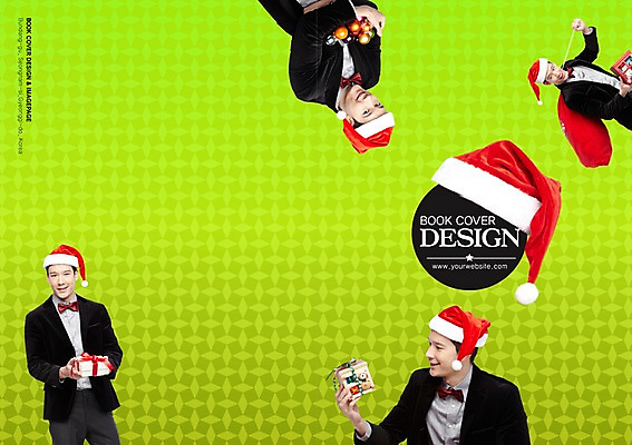 PSD 서양인 외국인 백인 템플릿 편집 모자 표지디자인 북디자인 출판디자인 기념일 표지 남자 컬러 백그라운드 크리스마스 무늬 패턴 북커버 산타모자 크리스마스선물 선물 웃음 들기 사람 이벤트 팜플렛 여러명 상반신 20대 성인 초록색 선물상자 상자 산타클로스 보따리 남자만 성인남자만 청년만 청년남자만 성인만 이미지템플릿 모자_잡화 잡화 다수 모션 표정 인종 청년 파일형식