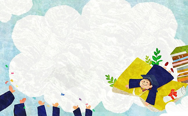 PSD 식물 모자 학생 배너 여학생 여자 교육 백그라운드 말풍선 일러스트 학사모 졸업 새출발 새로움 안내 프레임 틀 사람 여러명 책 쌓기 메모지 가운 졸업가운 풀 졸업장 알림 설레임 헹가래 여자만 국내일러스트 모자_잡화 잡화 옷 감정 다수 컨셉 모션 사무용품 축하 출발 파일형식