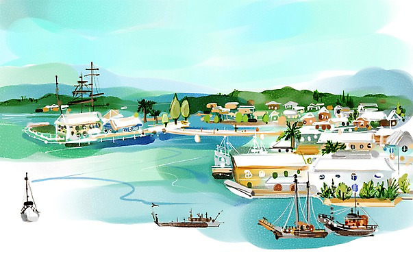 PSD 나무 식물 해외 건축물 바다 여행 백그라운드 일러스트 해외건축 산 주택 북유럽 풍경 사람없음 건물 관광지 도시풍경 항구 도시 세계명소 그린란드 선박 국내일러스트 건축 유럽 섬 수상교통 교통시설 덴마크 파일형식