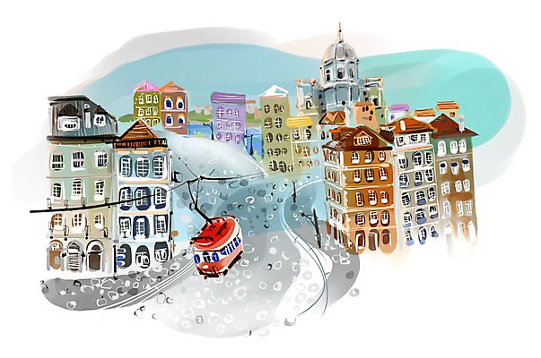 PSD 해외 건축물 유럽 교통수단 여행 백그라운드 일러스트 유럽풍경 해외건축 거리 버스 주택 풍경 사람없음 건물 관광지 도시풍경 도시 포르투갈 전차 세계명소 국내일러스트 건축 나라 육상교통 교통 대중교통 파일형식