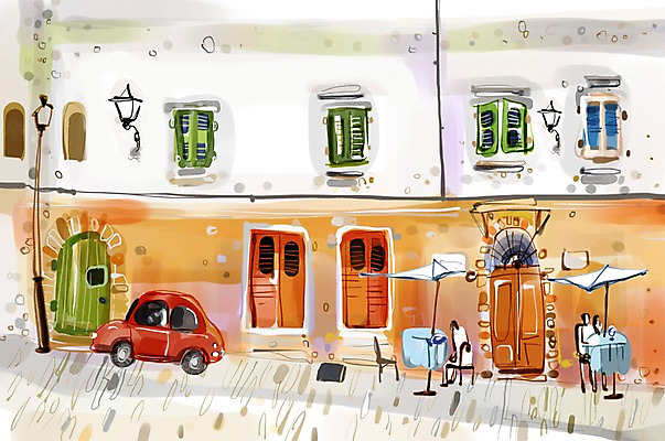 PSD 해외 건축물 유럽 길 여행 백그라운드 가로등 의자 일러스트 유럽풍경 해외건축 자동차 탁자 거리 풍경 건물 관광지 도시풍경 카페 도시 파라솔 세계명소 노천카페 국내일러스트 공공시설 건축 나라 육상교통 가구 상점 파일형식