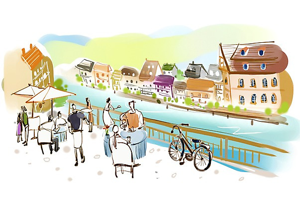 전신 PSD 해외 건축물 여자 남자 유럽 호수 여행 백그라운드 의자 일러스트 유럽풍경 해외건축 탁자 서기 사람 앉기 풍경 여러명 성인 건물 관광지 울타리 강 도시풍경 자전거 도시 파라솔 세계명소 노천카페 성인만 국내일러스트 건축 나라 가구 다수 모션 담장 바이크 카페 파일형식