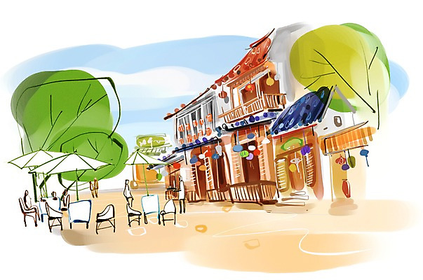 전신 PSD 나무 식물 해외 건축물 아시아 여행 백그라운드 의자 일러스트 해외건축 탁자 서기 사람 앉기 풍경 여러명 건물 관광지 도시풍경 식당 중국 도시 파라솔 세계명소 국내일러스트 건축 나라 가구 다수 모션 상점 파일형식