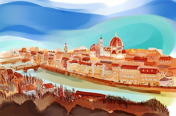 PSD 나무 식물 해외 시설물 건축물 유럽 호수 여행 백그라운드 일러스트 유럽풍경 해외건축 풍경 사람없음 건물 관광지 강 도시풍경 마을 이탈리아 도시 세계명소 피렌체 가교 국내일러스트 건축 나라 파일형식