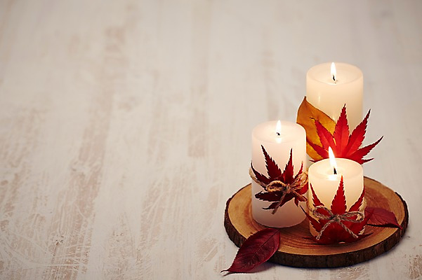 포토 JPG 스튜디오촬영 리본 백그라운드 단풍 잎 초 촛불 나뭇잎 실내 이벤트 근접촬영 사람없음 장식 끈 오브젝트 나무토막 국내포토 식물 뷰포인트 내부 파일형식