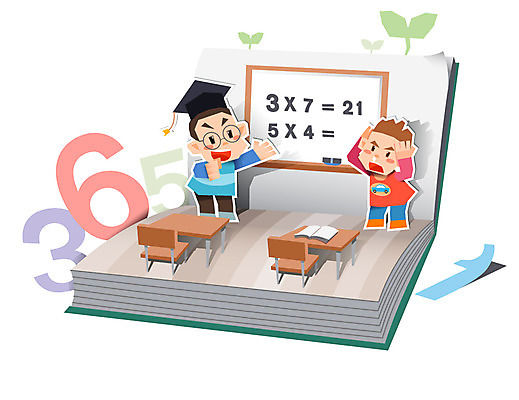 전신 식물 교육 남자 어린이 컨셉 의자 일러스트 학사모 서기 사람 소년 성인 두명 책 숫자 새싹 칠판 펼침 피규어 수학 페이퍼아트 책상 종이공예 화이트보드 공식 남자만 국내일러스트 AI파일 문자 모자_잡화 가구 졸업 교과목 모션 미니어처 공예 파일형식 벡터